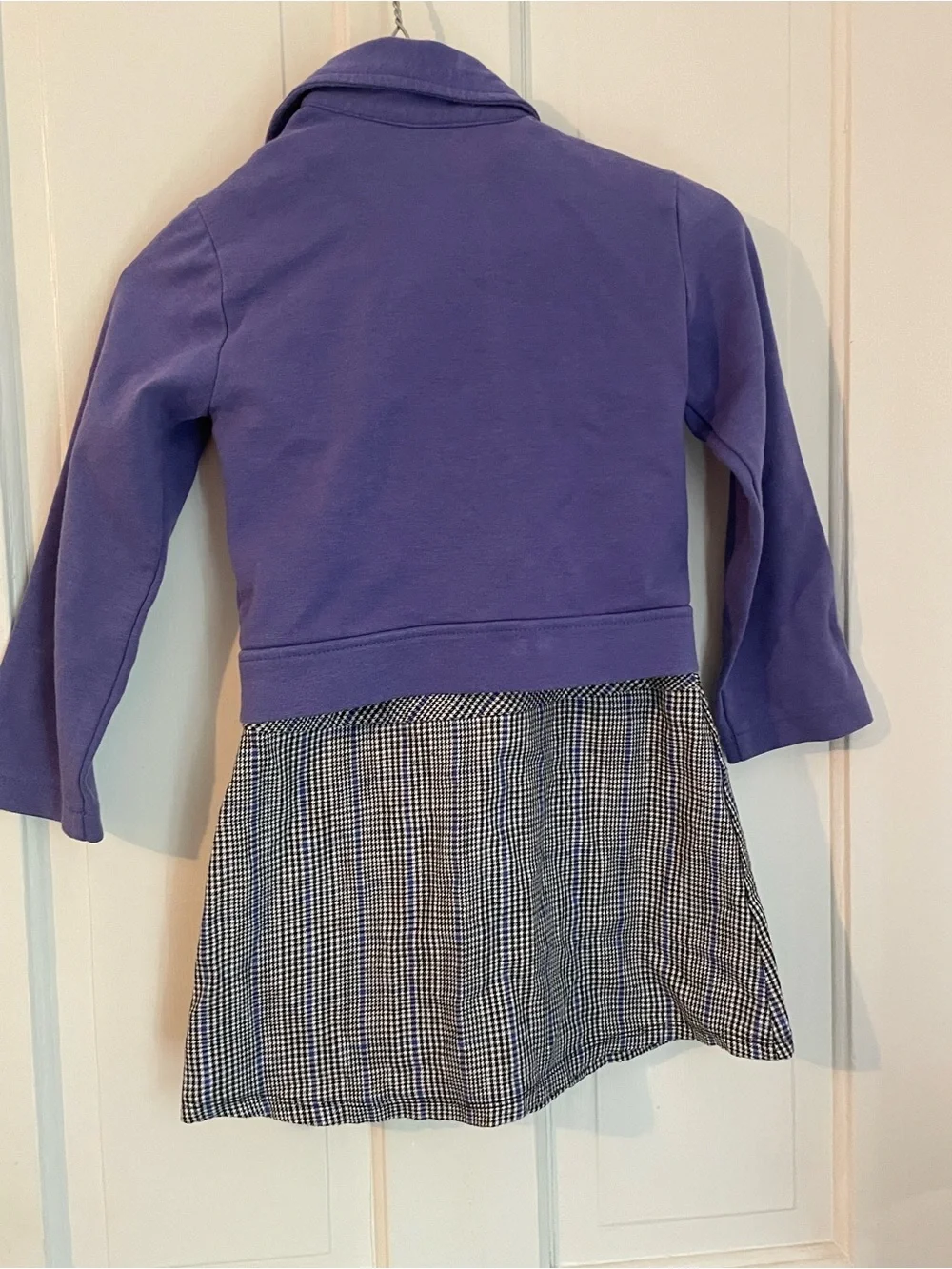 wonder nation Purple Moto Jacket with Black-and-White Plaid Skirt Size 4/5 Years